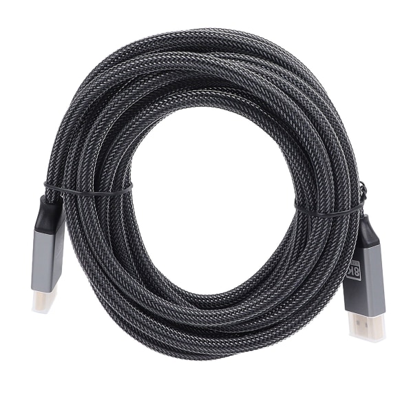DisplayPort 1,4-kabel 8K 16,4 fot lång slitstark nylon Snygg grå höghastighetsdator DisplayPort-kabel för PC-skärm