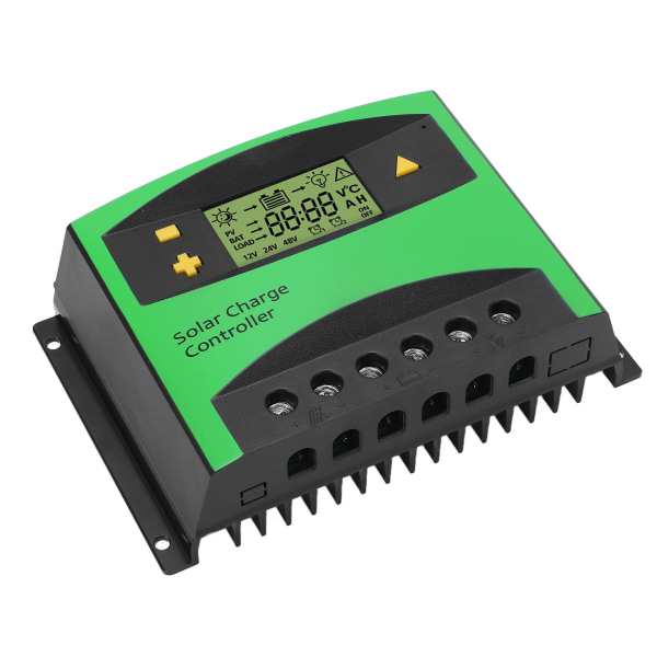 Solar Charge Controller 60A 12V 24V för Home RV - LCD-skärm, PWM-laddning
