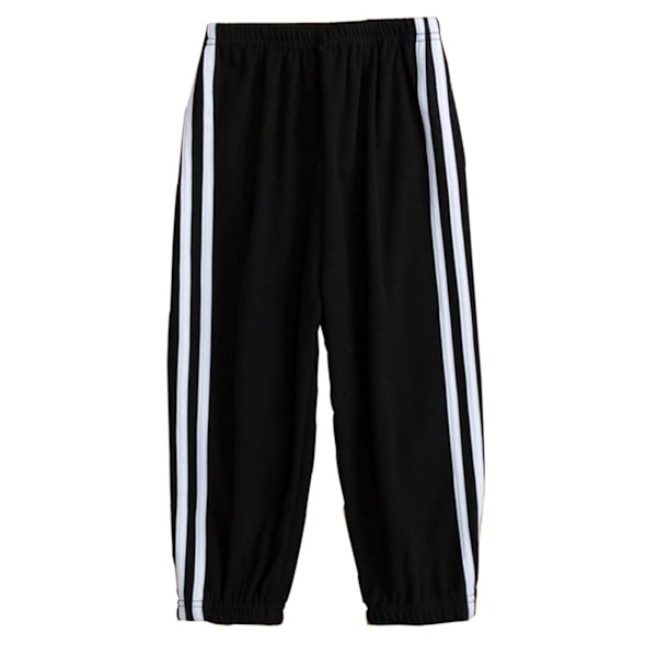 Children Sports Pants Double Lines Pattern Comfortable Loose Stylish Casual Sweatpants Trousers for School Daily