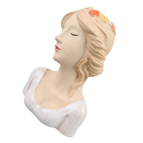 Moderne keramiske ansiktsvaser dekorative moderne stil sjenert jente blomsterdame hodevase for unisex planteelsker hvit