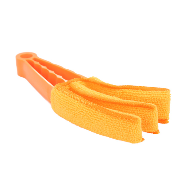 Bil Luftventil Støvkost Multifunktionel Rengøring Mikrofiber Klud Værktøj til Vindue Blade Persienner Lukker Ventilator Orange