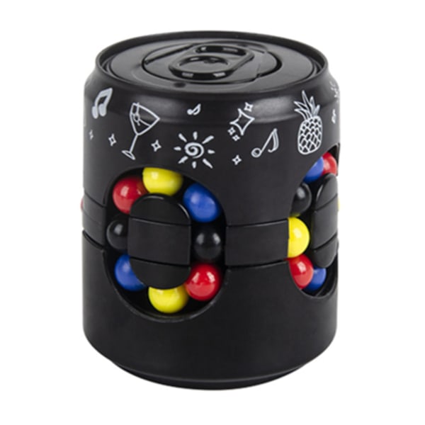 Rotating Cans Bean Stress Relief Spinner Puzzle Toys Educational Sensory Toys for Child Black