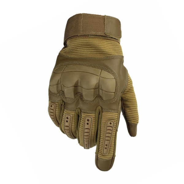 Hengittävät Full Finger Powersports -hanskat, joissa kova rystys ja liukumaton ote - ruskea XL