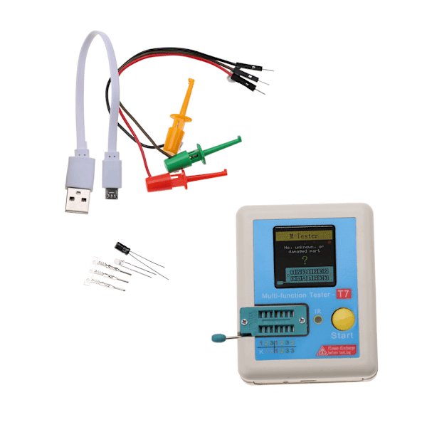 LCr T7 TFT Transistor Tester Fullfarge Grafisk Display Multifunksjons Test