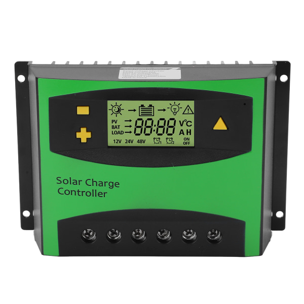 Solar Charge Controller 60A 12V 24V för Home RV - LCD-skärm, PWM-laddning