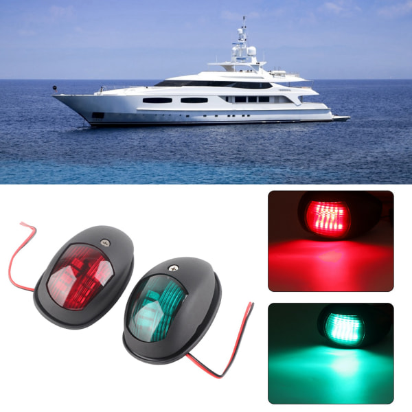 2 kpl Vedenpitävä Veneen Navigointivalo Vihreä Punainen Marine LED Veneeseen Jahtiin
