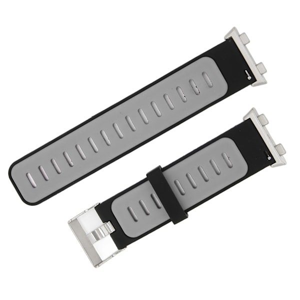 Urheilukellohihna Pehmeä Silikoniranneke Hengittävä Ranneke Oppo Watch 2 46mm (Musta Harmaa)