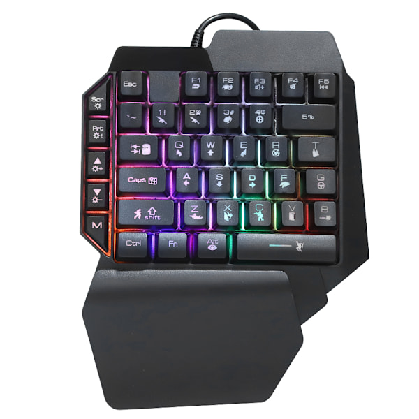 Iøynefallende belysning, mekanisk spillutstyr: Enhånds tastatur for PUBG-PC