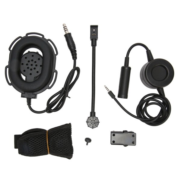 3,5 mm Walkie Talkie Headset Brusreducerande justerbar mikrofon 2-vägs radiohörlurar med vattentät PTT-adapter