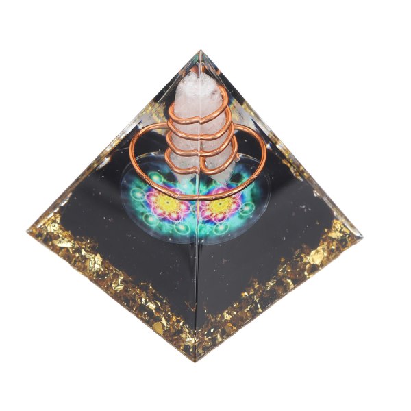 Helbredende krystallpillarpyramide 6CM epoksy positiv energigenerator meditasjonspyramide for stressavlastning tiltrekke rikdom heldig hjemmedekor