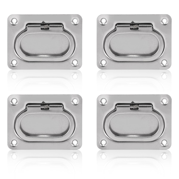 4 stk. Flush Ring Pull Dekk Løftedeksel Håndtak 316 Rustfritt Stål Kvadrat for Båt Skip