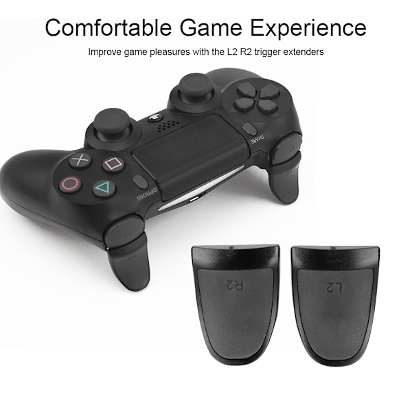 PS4 Controller Utvidelsesknapper - Forbedret grep og Soft Touch (svart)