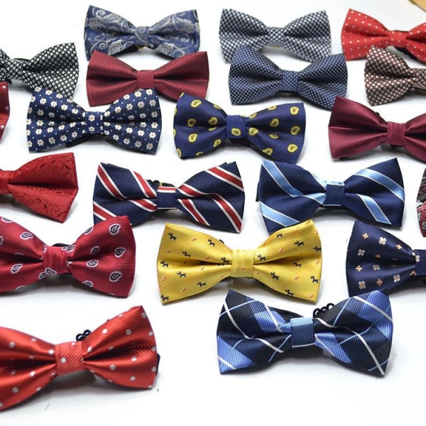 9 Pieces Men's Business Suit Bow Tie, Jacquard Bow Tie for Groom, Best Man, Master of Ceremonies and Host (Random Style)