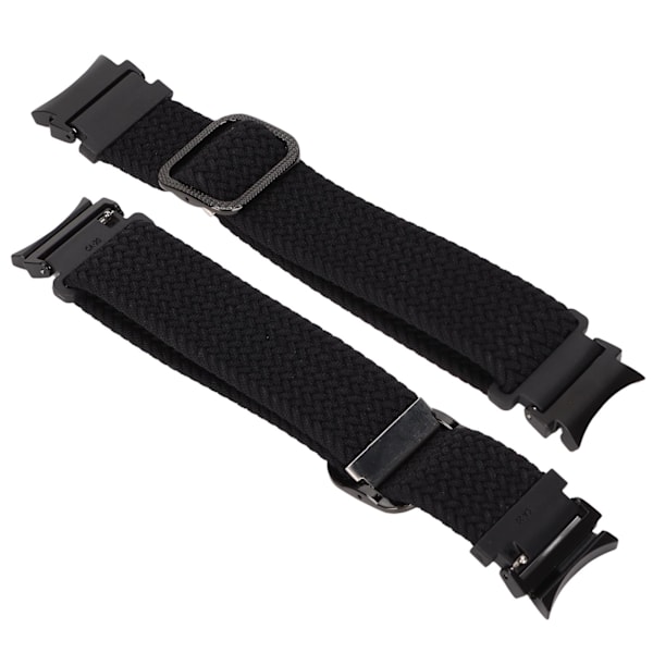 Urremærke Elastisk Nylon Flettet Justerbar Håndledsrem Armbånd Urrem til Galaxy Watch 4 Sort