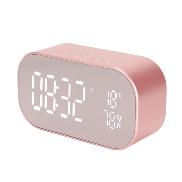 Väckarklocka Radio Multifunktionell FM Digital Radio Väckarklocka med Bluetooth-högtalare för Hem Sovrum Roséguld