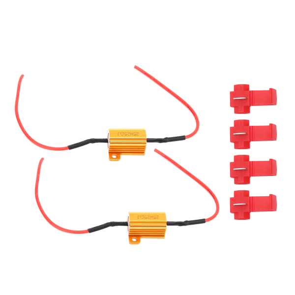 2 st 25W LED-avkodare 25Ω belastningsmotstånd varningsblinker fel fri avbrytare för bilstrålkastare DRL