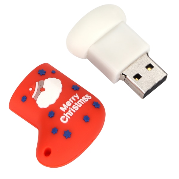 USB Flash Drive Datalagring Julesokker Form Høyhastighets Plug and Play Slitesterk minnepinne for hjemmekontor32GB