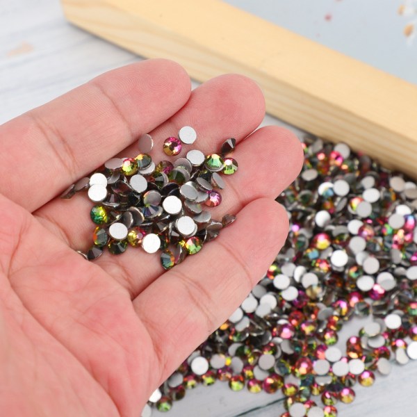 1440 st Rhinestones Glasstenar Flatback Kristall Nail Art Dekoration Makeup Kläder Skor