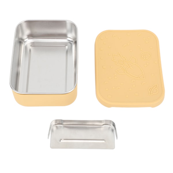 Stainless Steel Lunch Box 850ml Leakproof Sealed Bento Box with Movable Divider for School Office Picnic Yellow