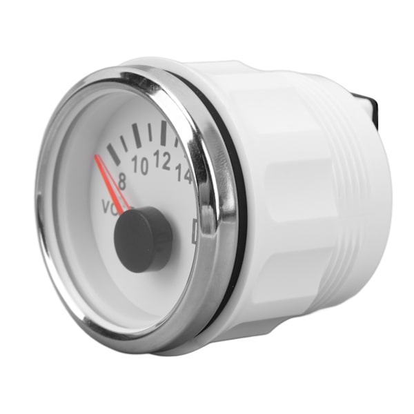 52MM Båd Voltmeter DC9 til 32V Pointer Spændingsmåler med Farverig Baggrundsbelysning til RV'er Yachts Fiskebåde Skibe Hvid Plade Sølv Cover