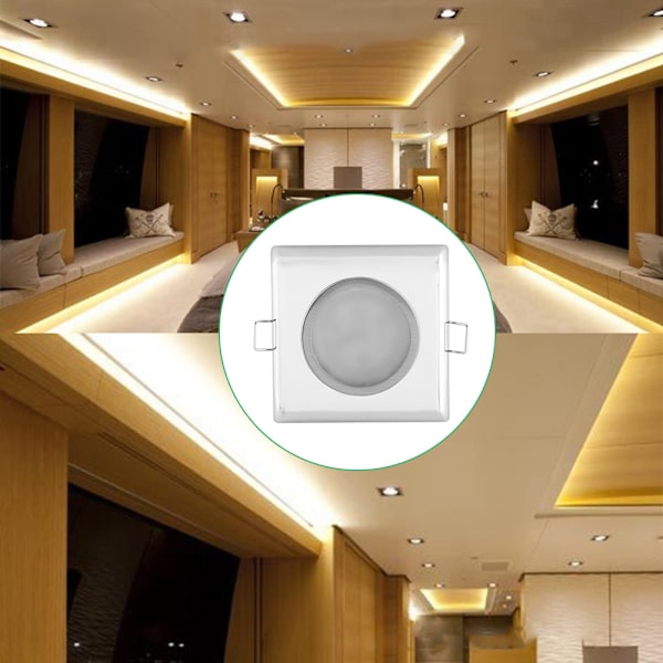 Firkantet LED Innvendig Taklampe Lavspenning Tak Dekorativ Lampe Ombygging for RV Yacht 24V
