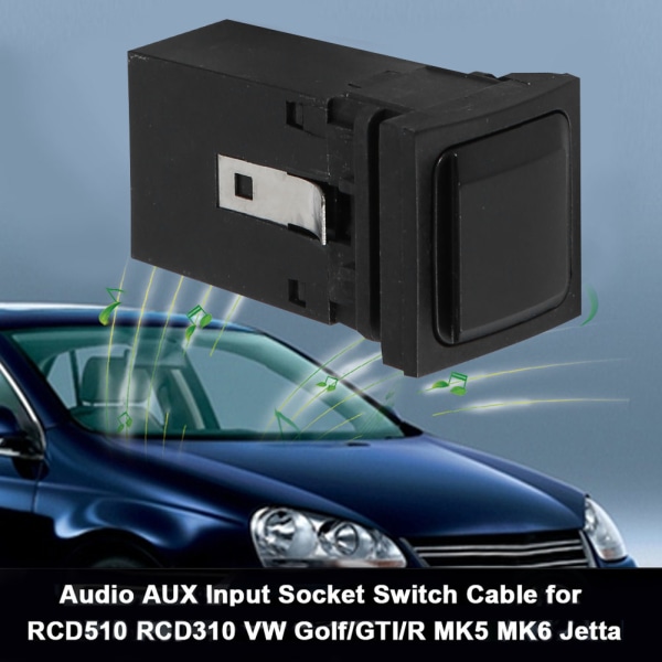 Bil USB Audio AUX Input Stik Switch Kabel til RCD310 Golf/GTI/R MK5 MK6 Jetta 5KD035724