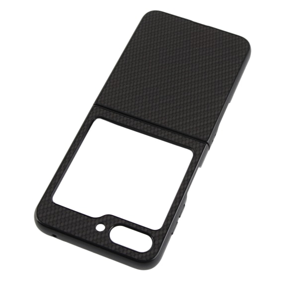 Flip Phone Case Stilig ABS Anti Fall Nøyaktighet Åpning Beskyttende Flip Phone Case for Z Flip 5 Carbon Fiber Black