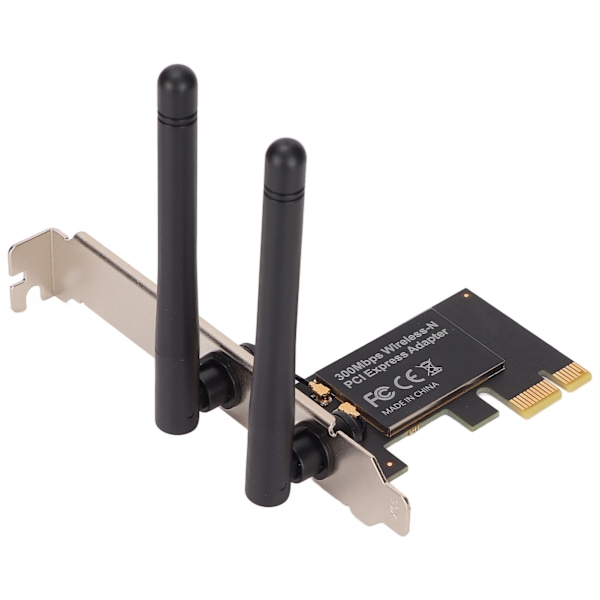 PCIe WIFI-kort 11N-teknik 2 Gain-antenner 802.11b/g/n 300 Mbps trådlösa nätverkskort för stationär dator