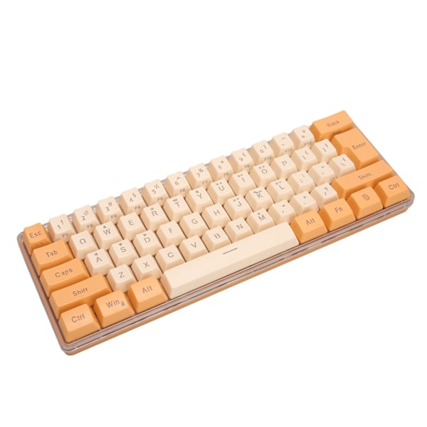 Kontrastfärg RGB mekaniskt speltangentbord, 61 nycklar, USB-kabel, orange beige, för kontor och spel