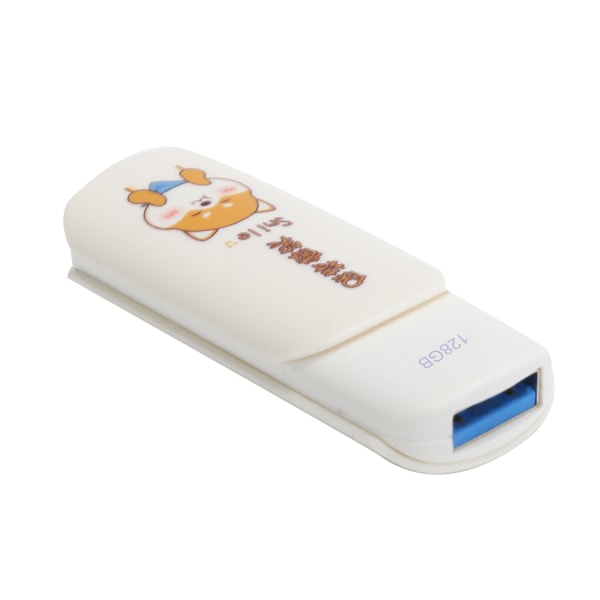 U Disk Bærbar USB2.0 Flash Drive for Student Søt Datalagring Memory Stick-gave (Slide CoverKeep Smiling 128GB)
