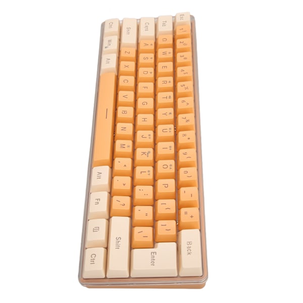 Kontrastfärg RGB mekaniskt trådbundet tangentbord - 61 tangenter, beige orange, perfekt för kontorsspel