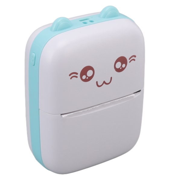 Mini Termisk Printer Bærbar Hjælp Læring Mange Videnspunkter Lomme Mini Printer til Skoleartikler Hvid Grøn