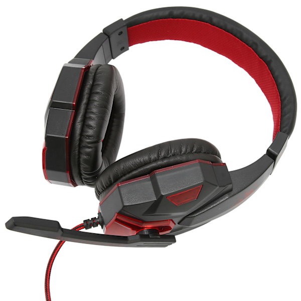Gaming Headset Luminous Justerbart Lydstyrke 3.5mm Gaming Headset med Mikrofon til PC Sort Rød