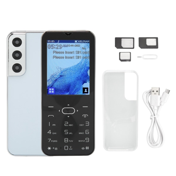 2,8 tuuman näyttö Senior-matkapuhelimen kovalla äänellä iso painike 1000 mAh suuri kapasiteetti case 2G Dual Card Avattu painike Puhelin Valkoinen
