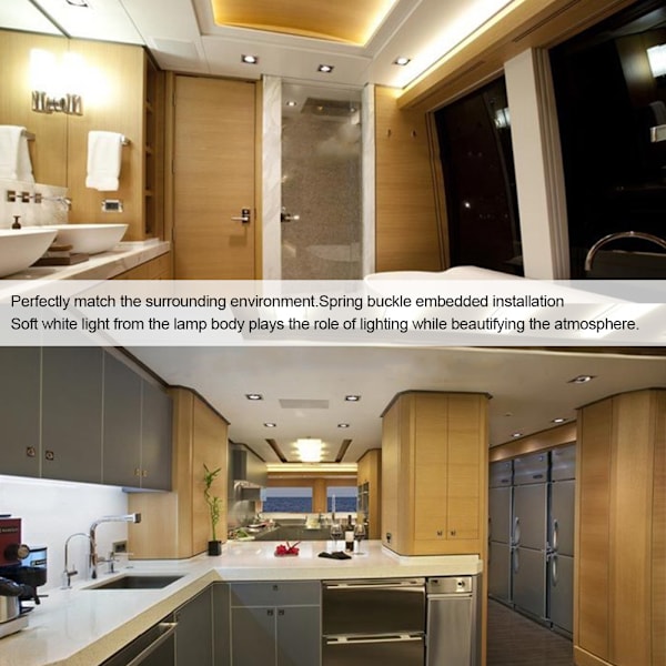 Firkantet LED Innvendig Taklampe Lavspenning Tak Dekorativ Lampe Ombygging for RV Yacht 24V