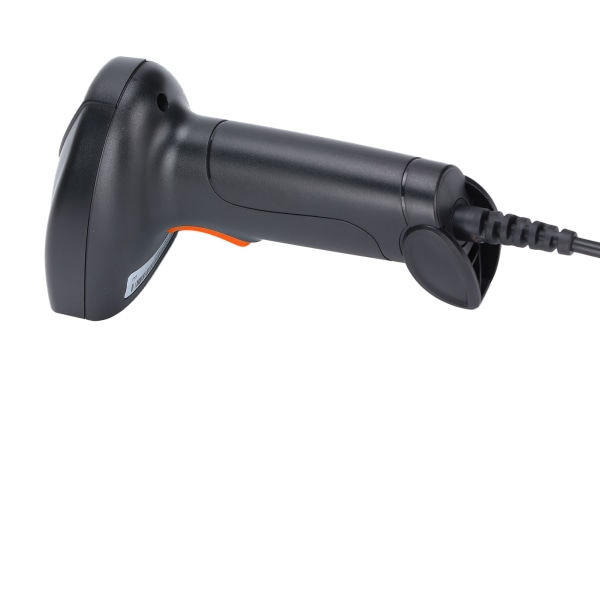 Viivakoodinlukija kädessä pidettävä 360° luku Pölytiivis vedenpitävä langaton QR-koodin USB lukija (musta oranssi)