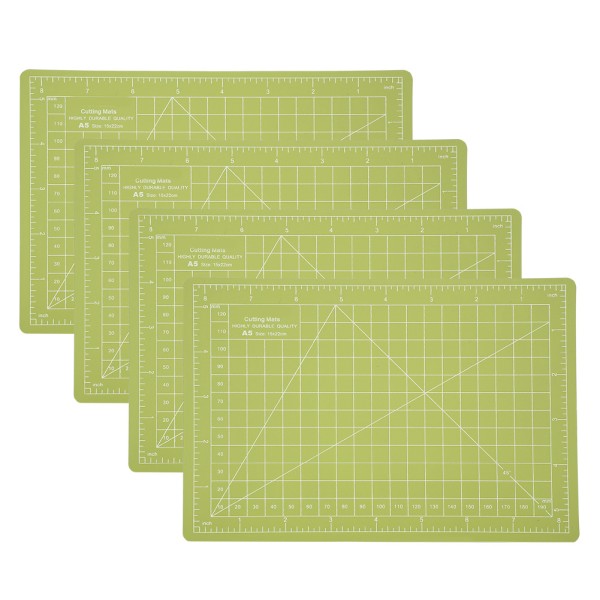 4 Stk Skæremåtte A5 Grøn Model Cut Pad Papir Gummi Stempel Gravering Skala Board