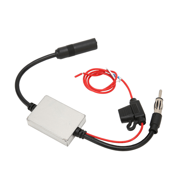 Bil Stereo FM Radio Antenne Signal Stabilisator med 12V Strøm DIN Plugg Kobling for Marine RV Lastebil SUV