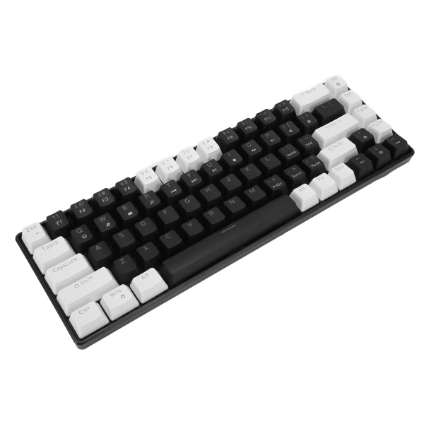 68 Taster Mekanisk Tastatur RGB Lys Dobbeltfarge Gaming Keyboard for Hjemmeseng Internet Bar Hvit og Svart