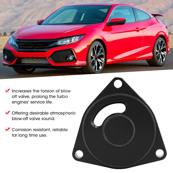 Bil Aluminiumlegering Turbo Blow Off Ventilplatta Spacer BOV 1.5T Passar Honda Civic 2015-2019
