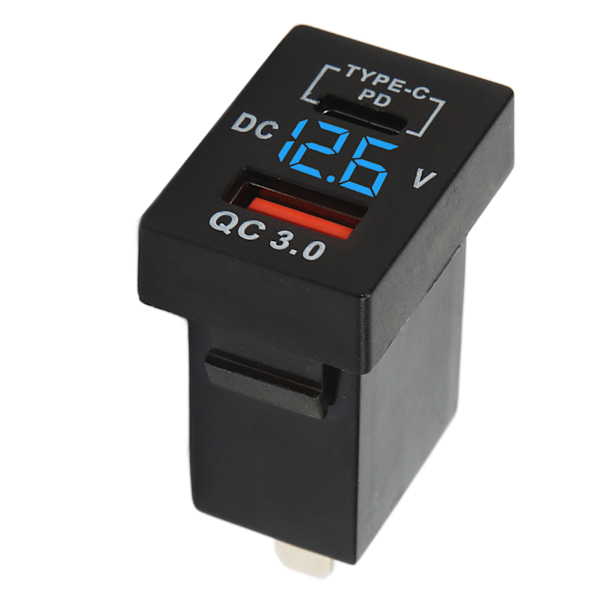 Biloplader Socket QC 3.0 Hurtig Opladning 12‑24V Spændingsdisplay til Biler Motorcykler Autocampere