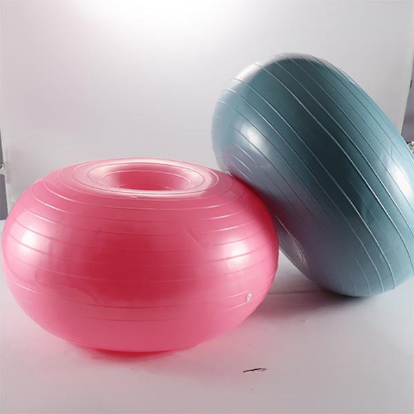 Träningsdonut Yogaboll Workout Core Träning Stabilitetsboll För Yoga Pilates Balans Träning med Uppblåsbar Pump