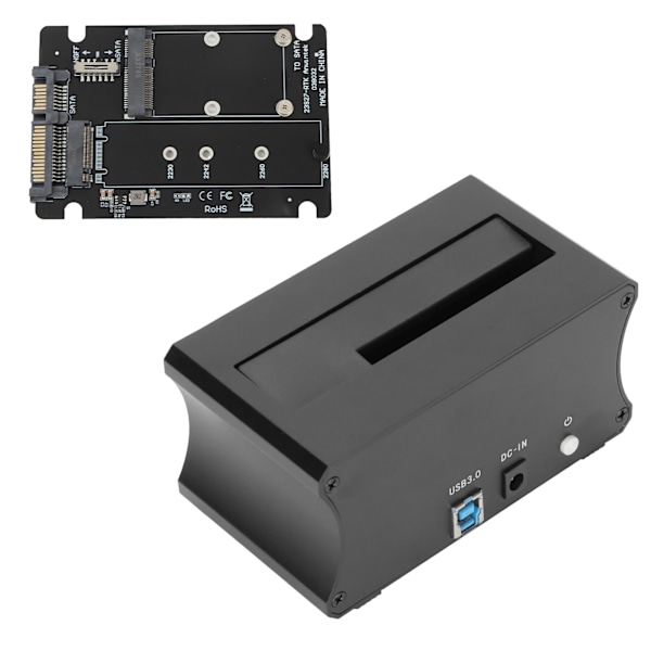 USB 3.0 til SATA Ekstern Harddisk Dockingstasjon Enkel Disk 5Gbps Aluminiumlegering Kopifunksjon HDD Dock 100‑240V EU Plugg