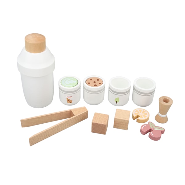 Wooden Milk Tea Play Set Stimulation Improve Cognition Pretend Food Milk Tea Play Toy for Children