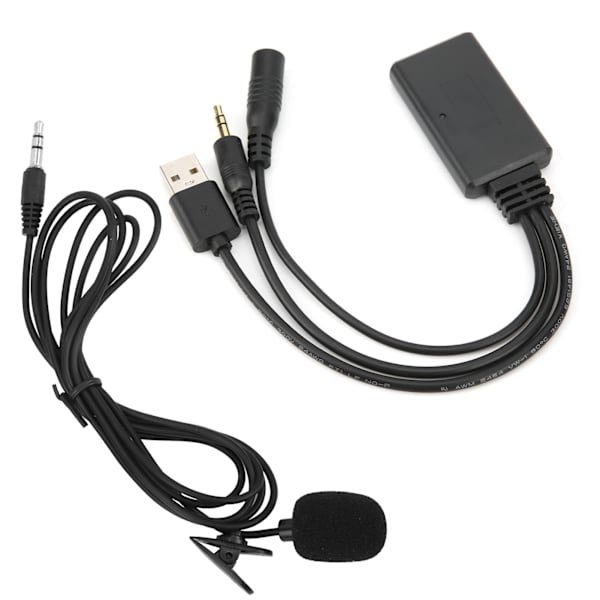 Bluetooth 5.0 AUX Kabel Adapter med Mikrofon Håndfri Opkald Udskiftning til Ford Focus/Mondeo