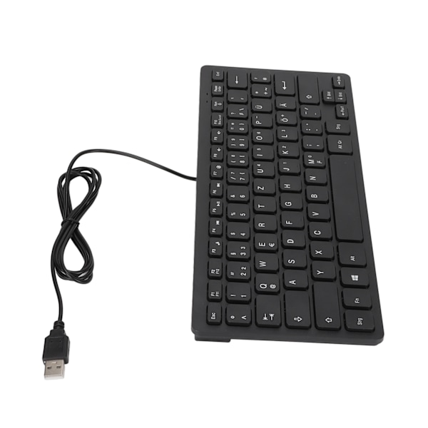 Näppäimistö 78 Näppäimen Mykkä Erittäin Ohut Langallinen Mini USB-liitäntä Pöytätietokone Pieni Kielinäppäimistö Saksa