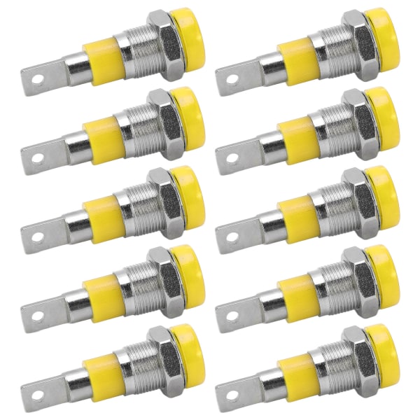 10 st Bananuttag 4 mm Bra elektrisk ledningsförmåga Stabil överföringskontaktterminaler för industriell utrustning Gul