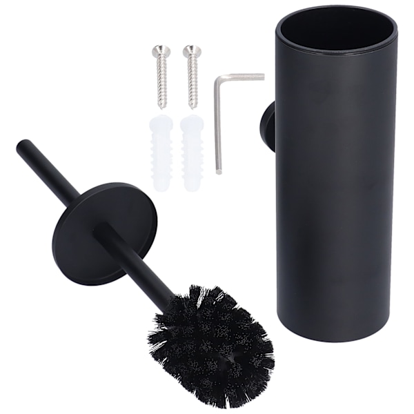 Toilet Brush with Holder Stainless Steel Long Handle Toilet Bowl Brush Soft Toilet Brush Toilet Cleaning Brush SetBlack