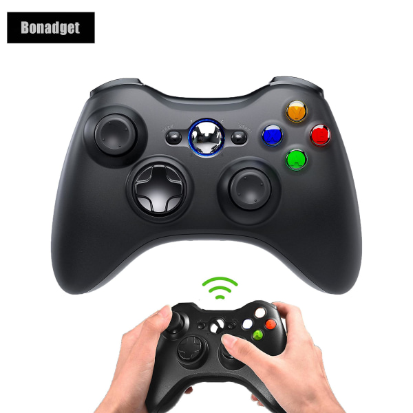 Passer for 2,4 g trådløs gamepad-spillkontroller for Xbox 360/ 360 Slim/pc videospillkonsoller 3d Rocker Joystick-tilbehør til spillhåndtak 360 Wired Black