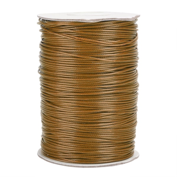 160m vokslinje DIY Miljøvenlig håndvævet reb halskæde bomuldstråd 1 mm (8 # brun)